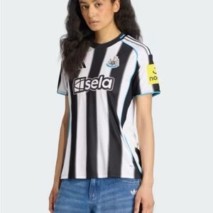adidas Black and White Striped Women's Jersey